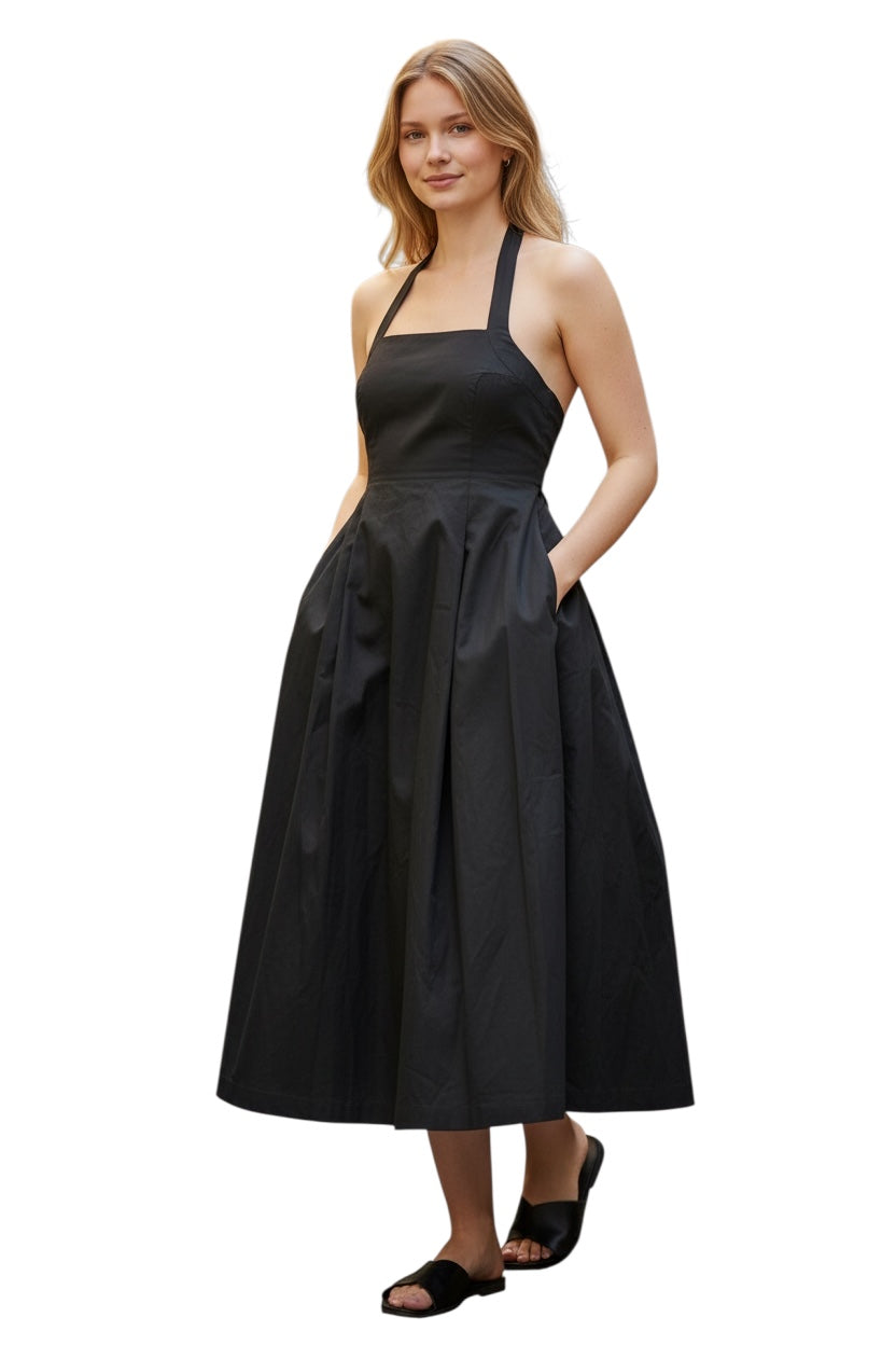 Vestido Negro Sexy con Bolsillos