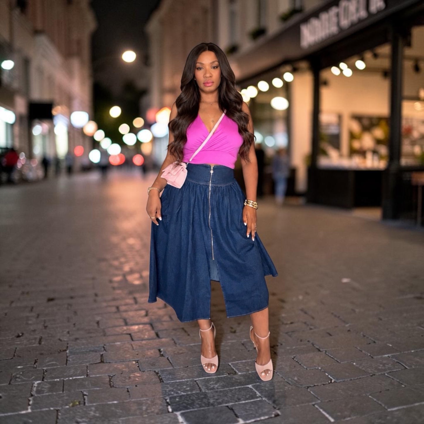 Falda denim