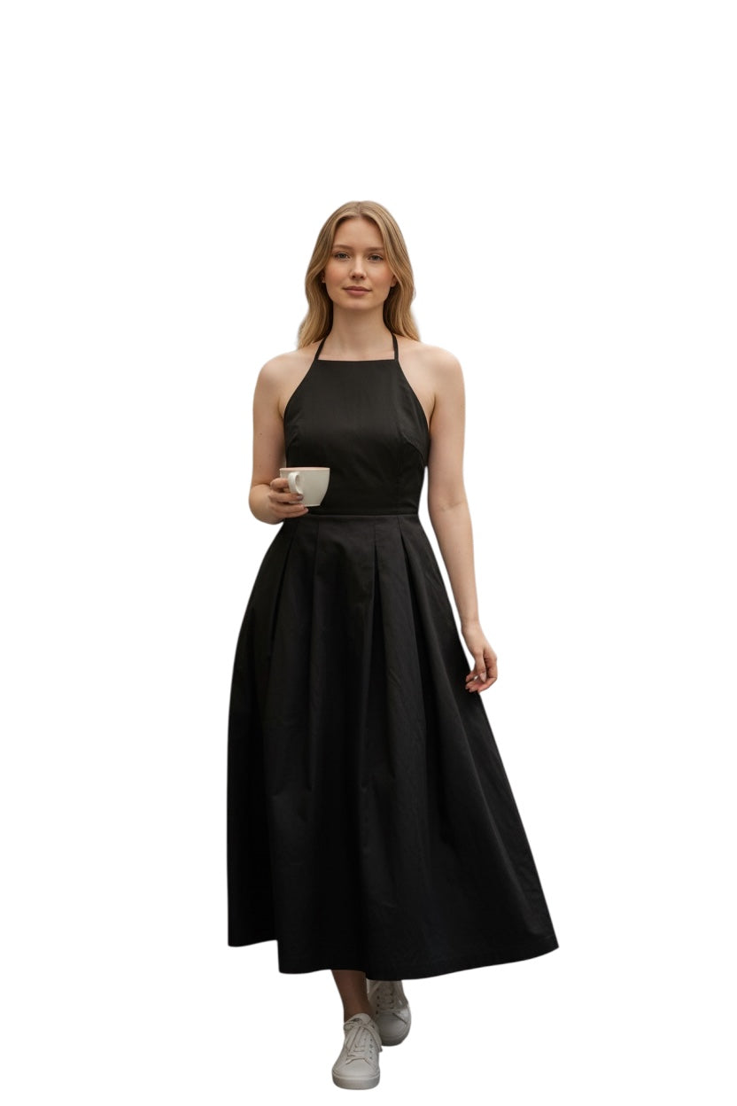 Vestido Negro Sexy con Bolsillos
