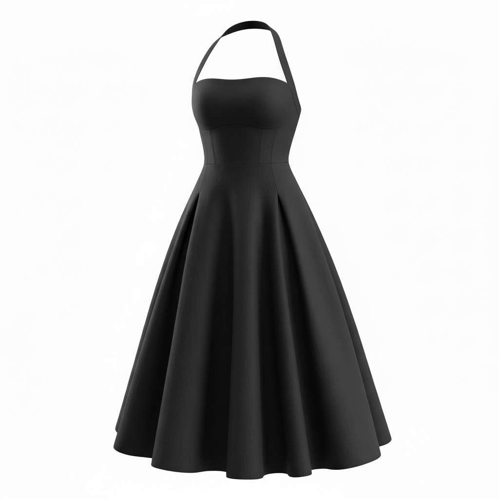 Vestido Negro Sexy con Bolsillos