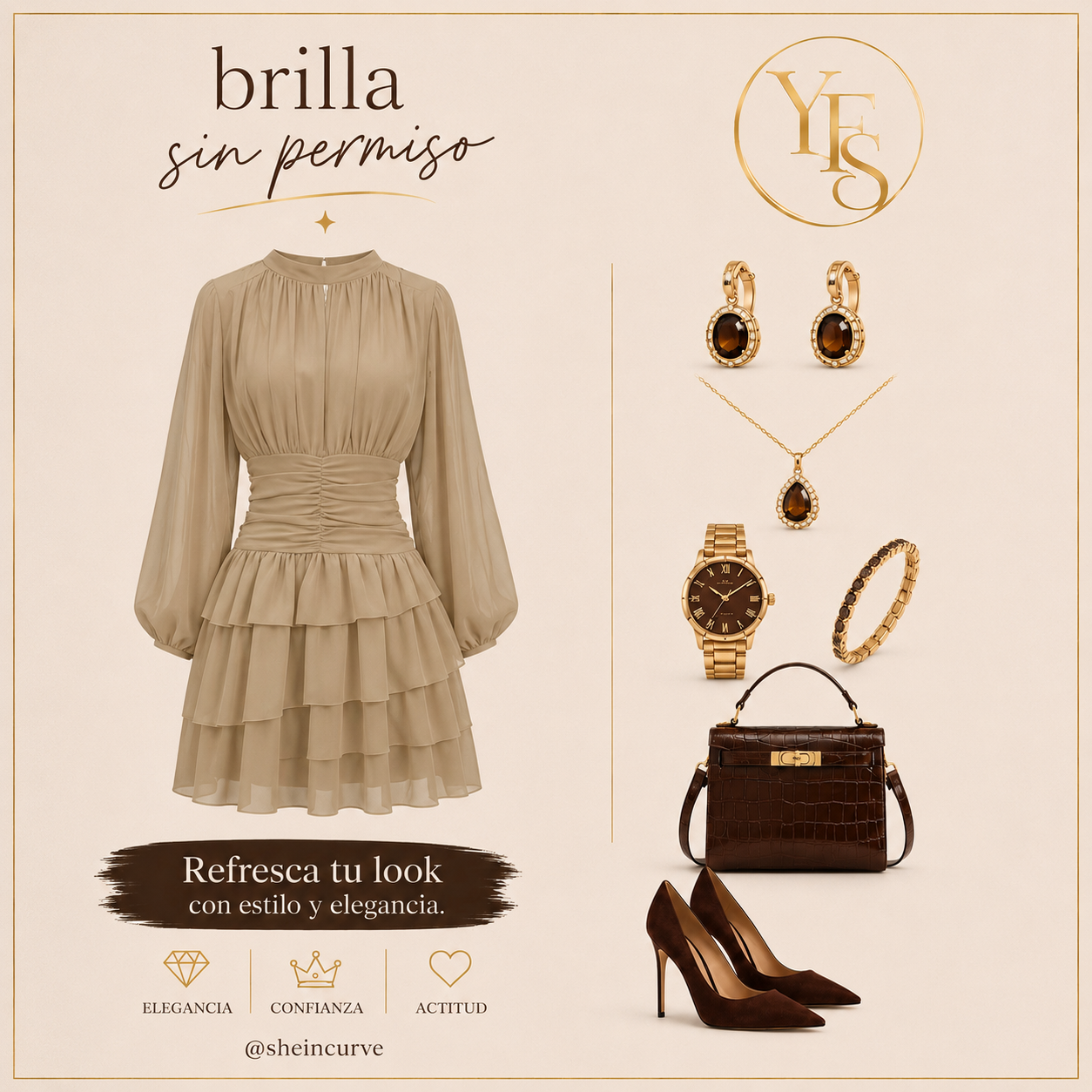 VESTIDO ESENCIA CHIC BEIGE