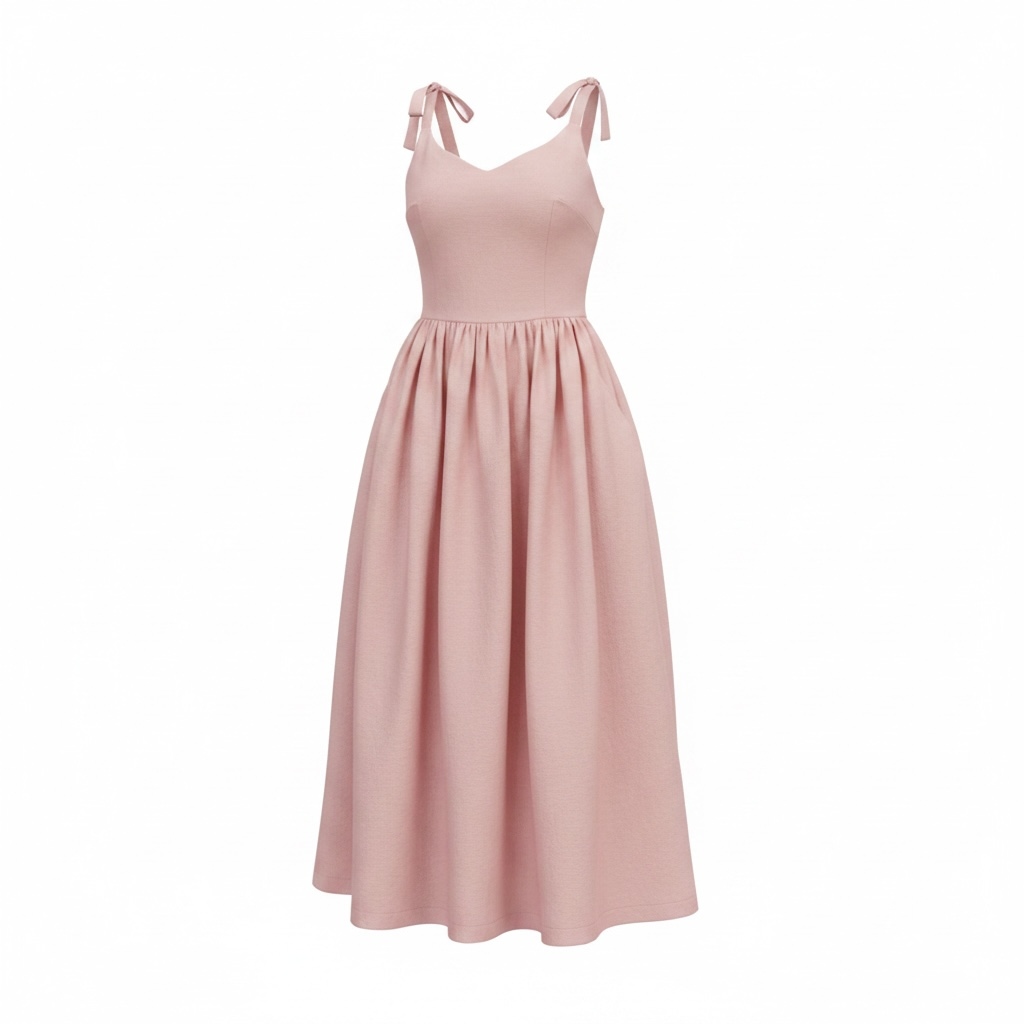 Fresh, femenino y perfecto para el verano 
Vestido ligero con tiras y espalda descubierta en tonos verde y rosado