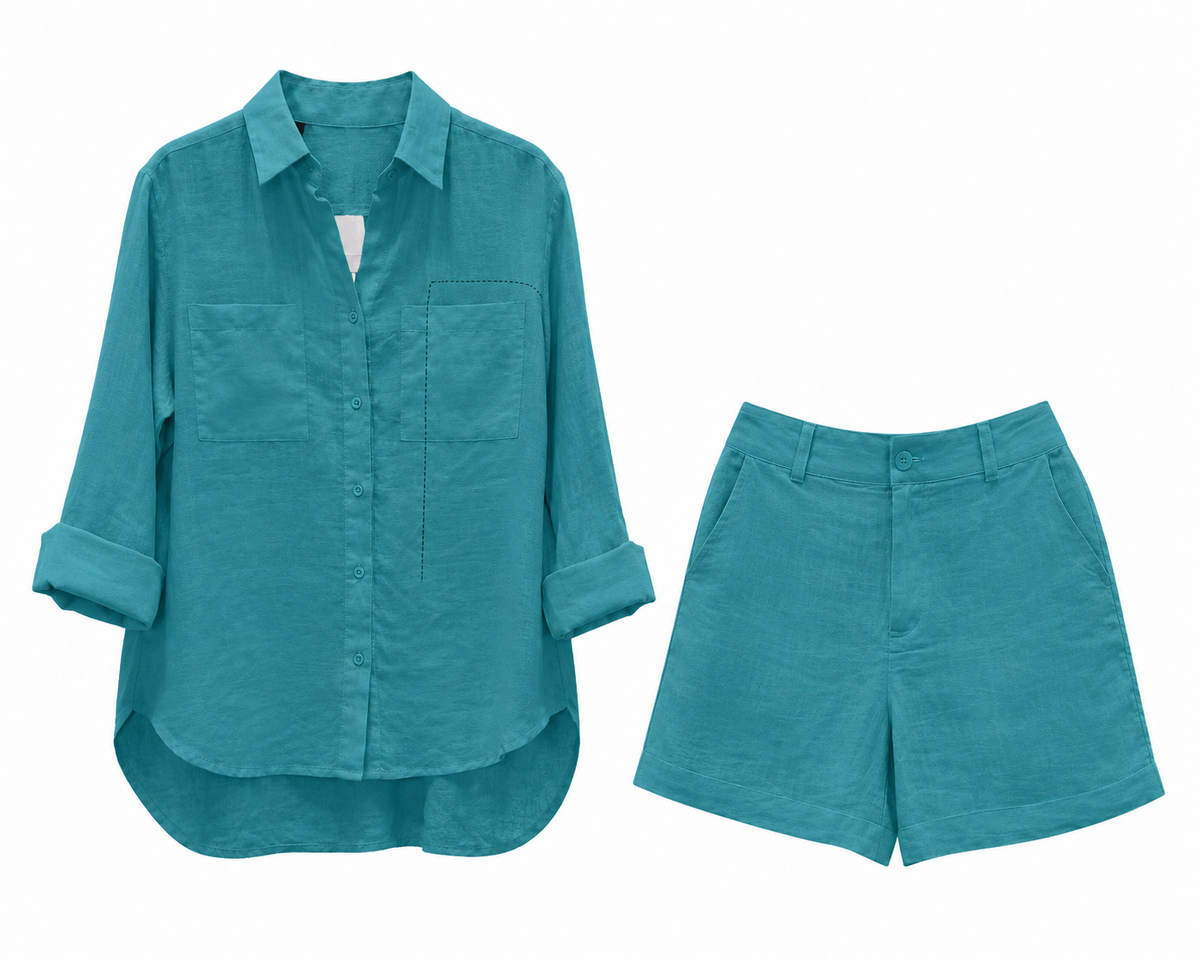 conjunto de camisa manga larga y short